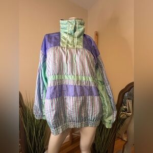 Lavon by Cheeful Corp Pastel Windbreaker Pullover XL Fly Girl VINTAGE RETRO 80"s
